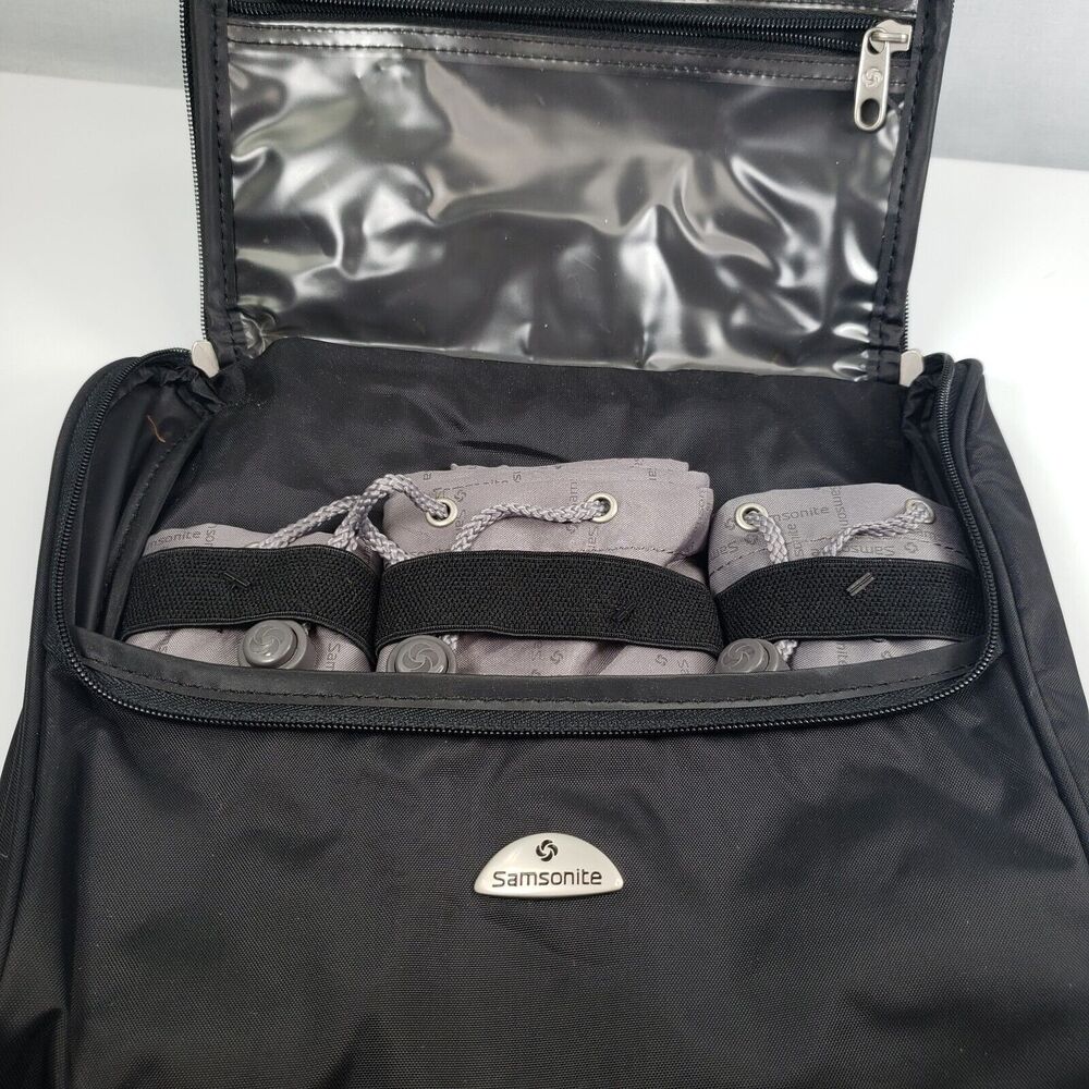 Samsonite Black Toiletry Bag Travel Kit with Laundry and Shoe Bags - Picture 10 of 15